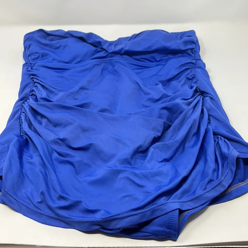 Merona Strapless Blue Swimsuit Dress Bathing Suit Size Medium